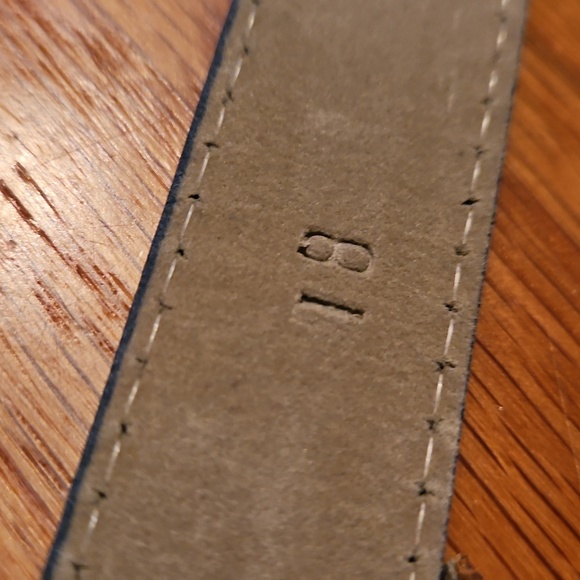 Teal Blue Leather Belt with Gold Buckle, Retro Vibes - Picture 8 of 8